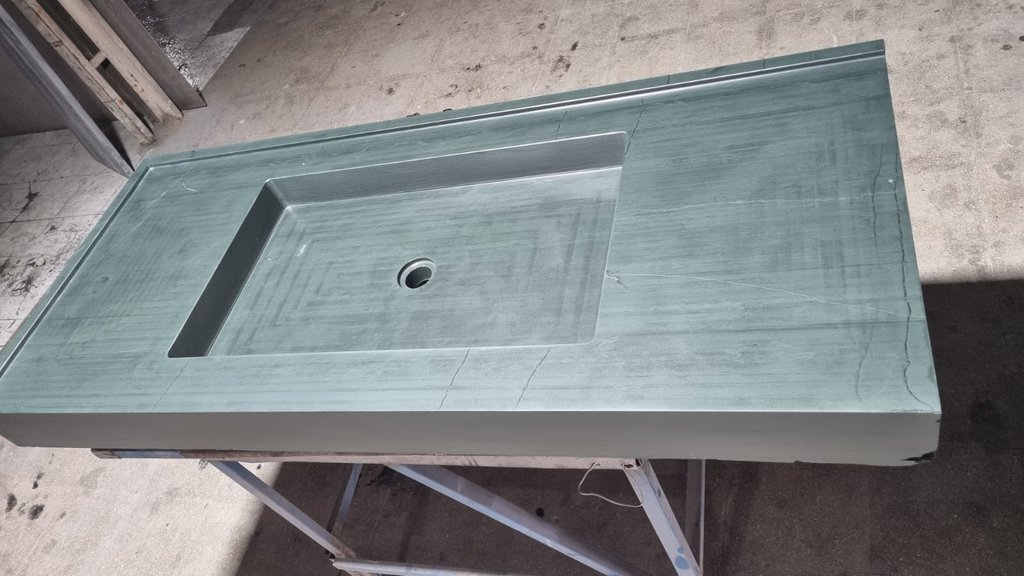Lavabo pizarra verde