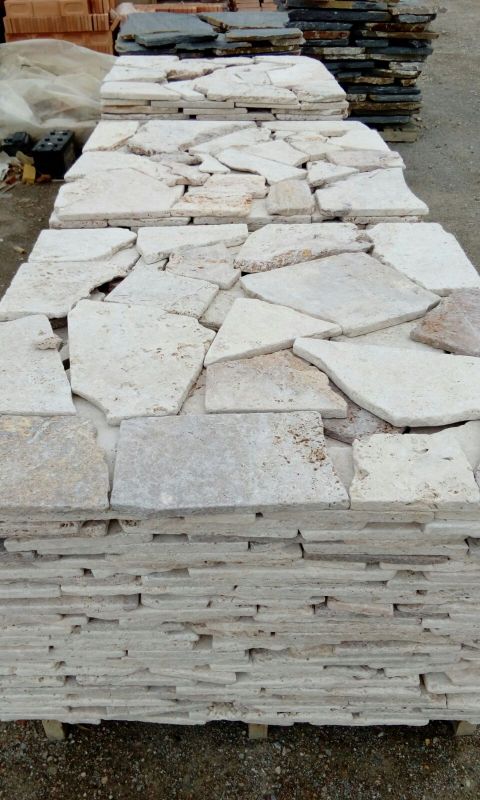 Irregular travertine veneer