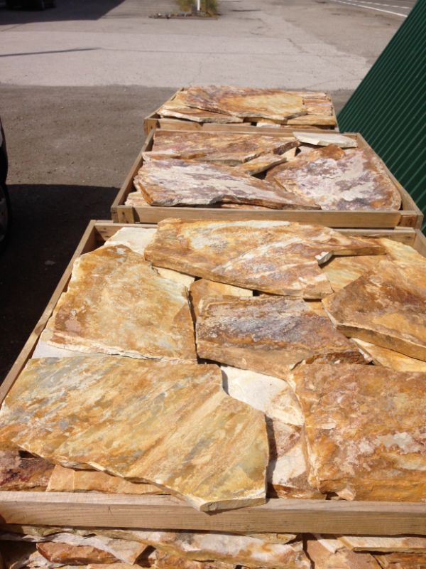 Irregular golden quartzite flagstone