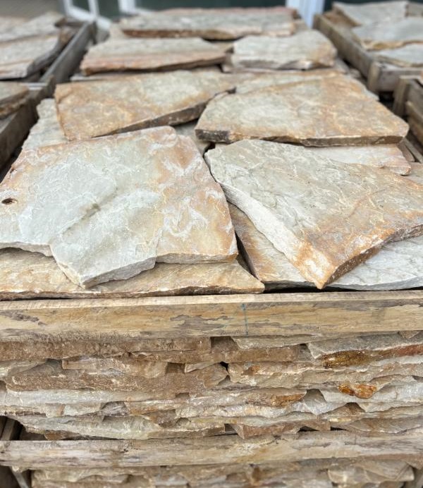 Irregular flat marbled quartzite