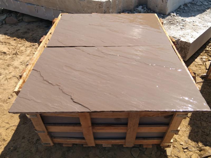 Pasos japoneses rectangulares de cuarzoarenita Chocolate