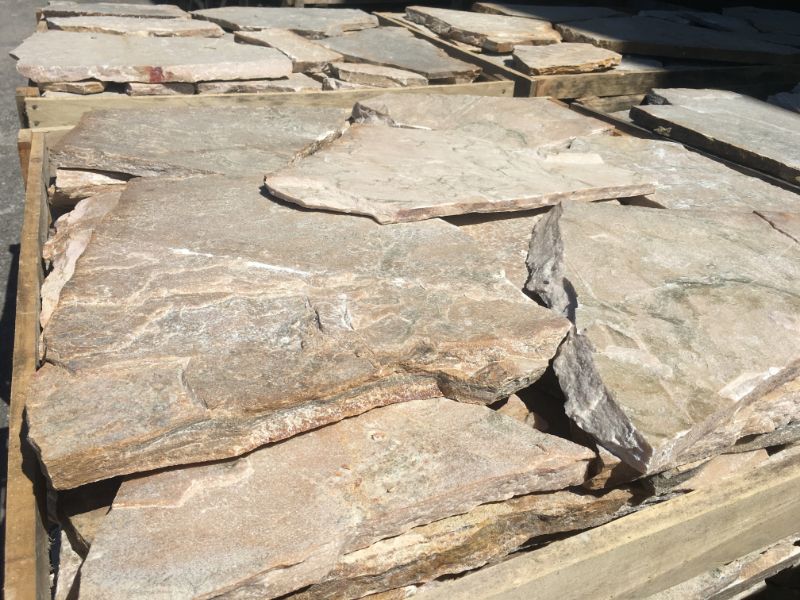 Irregular flat marbled quartzite